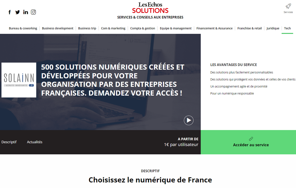 Echos Solutions mettent les entreprises de SOLAINN en avant